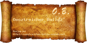 Oesztreicher Balló névjegykártya